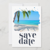 Save The Date Palm Tree Plage tropicale Mariage (Devant)