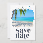 Save The Date Palm Tree Plage tropicale Mariage numérique (Devant)