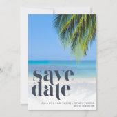 Save The Date Palm Tree Plage tropicale Mariage numérique (Dos)