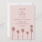 Save The Date Palm Tree Romance Mariage Suite Enregistrer la dat (Devant)