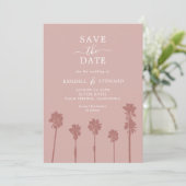 Save The Date Palm Tree Romance Mariage Suite Enregistrer la dat (Debout devant)
