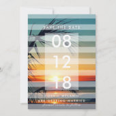 Save The Date Palm Trees Beach Sunset Photo Sauvez les dates (Devant)