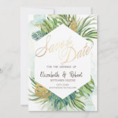 Save The Date Palm Tropical Feuilles Été Enregistrer La Date (Devant)