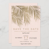 Save The Date Palme élégante en or moderne enregistrer la date r (Devant / Derrière)
