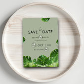 Save The Date Palme tropicale sauvage Feuille & photo Mariage mo
