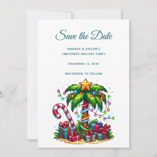 Save The Date Palmier de Noël tropical