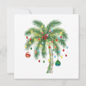 Save The Date Palmier de Noël tropical avec lumières et ornam (Dos)