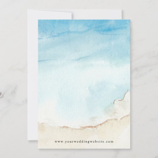 Save The Date Palmier Destination Tropicale Mariage Plage Océan (Dos)