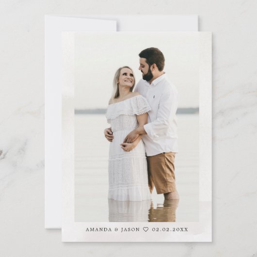 Save The Date Palmier Île Tropicale Minimal Plage Enregistrer Le (Dos)