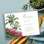 Save The Date Palmier Tropical Bougainville vert rose<br><div class="desc">Pour toute autre personnalisation ou tout autre élément correspondant,  n'hésitez pas à me contacter à l'adresse yellowfebstudio@gmail.com</div>