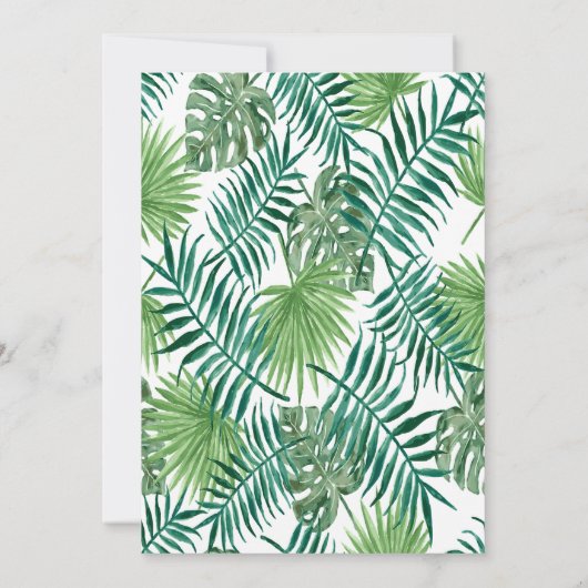 Save The Date Palmier tropical feuille verdure enregistrer la ca (Dos)
