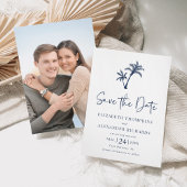 Save The Date Palmier tropical Marine Blue Beach Mariage