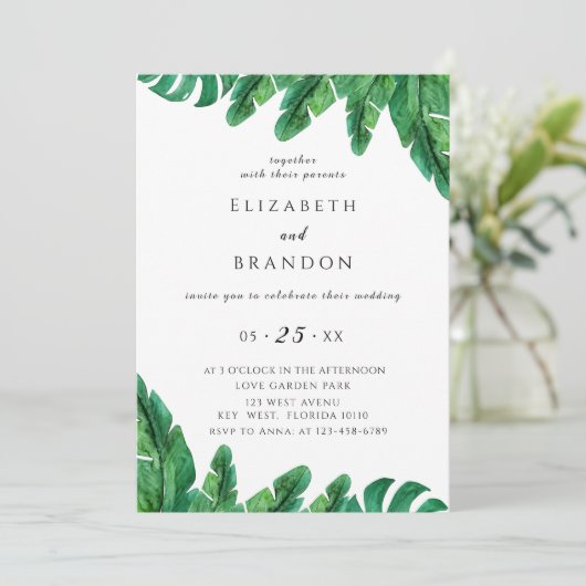 Save The Date Palmier tropical sauvage (Debout devant)