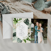 Save The Date palmier tropical verdure photo mariage enregistrer