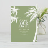 Save The Date palmier vert mariage tropical (Debout devant)