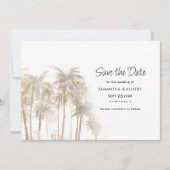 Save The Date Palmiers côtiers et code QR de mariage (Devant)