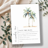 Save The Date Palmiers minimaux Aquarelle Mariage tropical