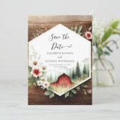 Save The Date Pampas classique Mariage de basse-cour (Debout devant)