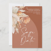 Save The Date Pampas en terre cuite bohème moderne herbe stylé s (Devant)