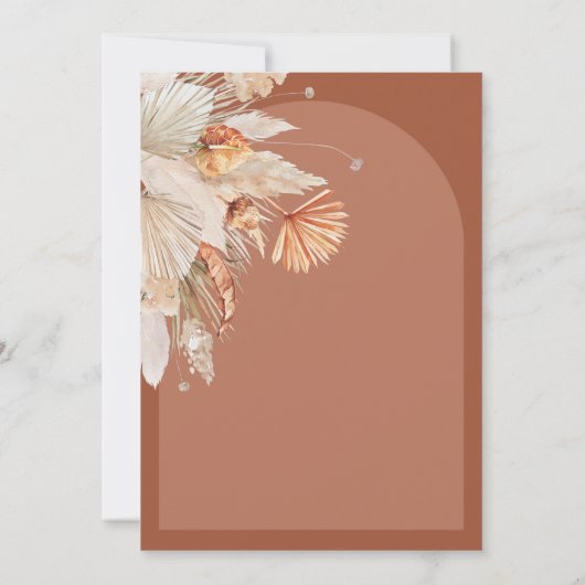 Save The Date Pampas en terre cuite bohème moderne herbe stylé s (Dos)