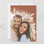 Save The Date Pampas en terre cuite bohème moderne photo d'herbe (Dos)