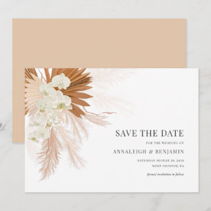 Save The Date Pampas Grass Botanique Terracotta Mariage