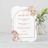 Save The Date Pampas Grass Terracotta Arch Floral Mariage Enregi (Debout devant)