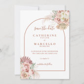 Save The Date Pampas Grass Terracotta Arch Mariage photo (Devant)