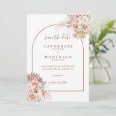 Save The Date Pampas Grass Terracotta Arch Mariage photo (Debout devant)