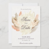 Save The Date Pampas herbe fleurs séchées boho photo (Devant)