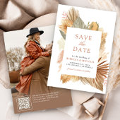Save The Date Pampas Palm séché Grass Palm Feuille Photo Mariage