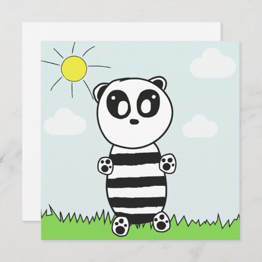 Save The Date Panda Kids (Devant / Derrière)