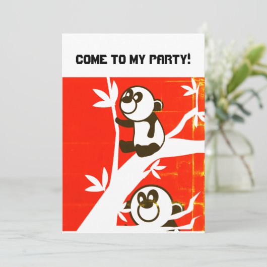 Save The Date Pandas d'anniversaire (Debout devant)