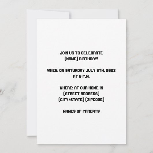 Save The Date Pandas d'anniversaire (Dos)