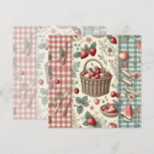 Save The Date Panier de fruits Gingham Fun (Devant / Derrière)