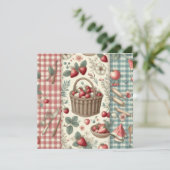 Save The Date Panier de fruits Gingham Fun (Debout devant)