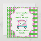 Save The Date Panier de golf élégant prêt pour l'anniversaire de (Devant)