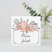 Save The Date Panneau de pendaison à fleurs victoriennes enregis (Debout devant)