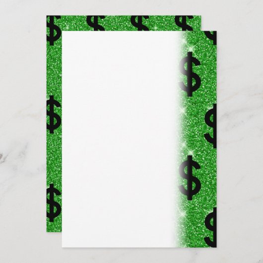 Save The Date Panneau Dollar Noir Argent Entrepreneur Wall Stree (Devant / Derrière)