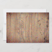 Save The Date Panneaux en bois rustique Rainbow Confetti Enregis (Dos)