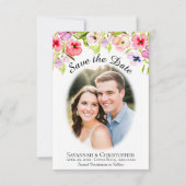 Save The Date Pansies d'aquarelle, Fleurs sauvages et Mariage ph (Devant)