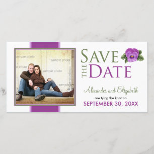 Save The Date Pansies florales de printemps Enregistrer la date