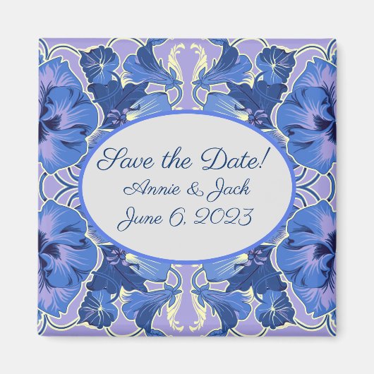 Save the date! Pansies romantiques Magnet (Devant)