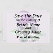 Save The Date Pansy pourpre et blanc (Devant / Derrière)