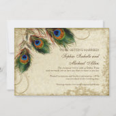 Save The Date Paon & Plumes Économisez la date Thé taché (Dos)