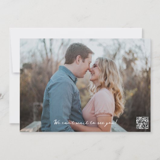 Save The Date Papercut Fleurs rustiques Gris Turquoise (Dos)