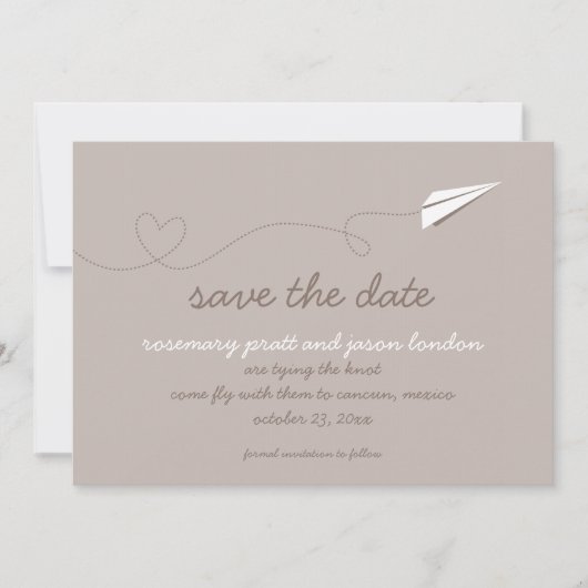 Save The Date Papier Avion Enregistrer la date (Devant)