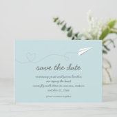 Save The Date Papier Avion Enregistrer la date (Debout devant)