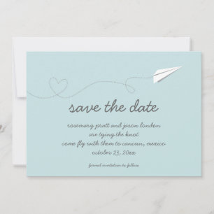 Save The Date Papier Avion Enregistrer la date