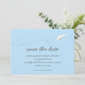 Save The Date Papier Avion Enregistrer la date (Debout devant)